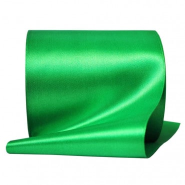 Лента сатиновая зеленая 100 мм. 